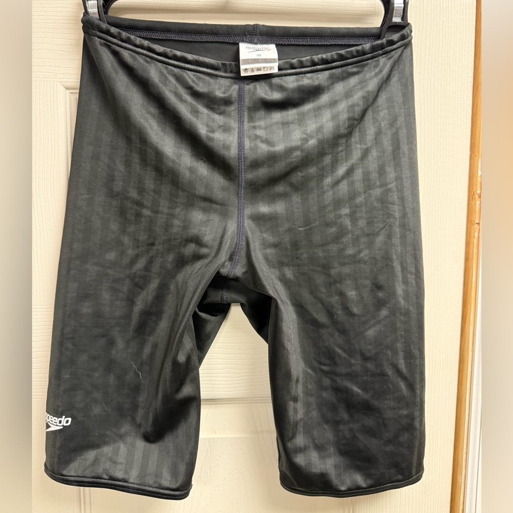 Vintage Speedo Black Stripe Performance Swim Briefs Jammers 30